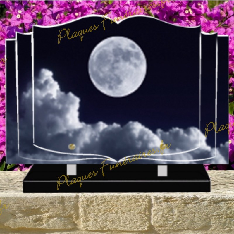PLAQUE FUNÉRAIRE LIVRE PLEINE LUNE 0296 PLAQUE FUNÉRAIRE LIVRE PLEINE LUNE 0296