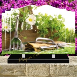 PLAQUE FUNÉRAIRE LIVRE PLEXI JARDIN 0250