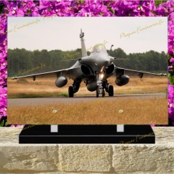 PLAQUE FUNÉRAIRE PLEXI AVION RAFALE