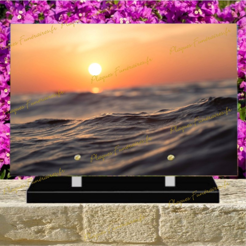 PLAQUE FUNÉRAIRE PLEXI MER COUCHER SOLEIL PLAQUE FUNÉRAIRE PLEXI MER COUCHER SOLEIL