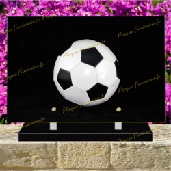 PLAQUE FUNÉRAIRE PLEXI BALLON FOOTBALL