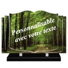 plaque funeraire livre ouvert personnalisables