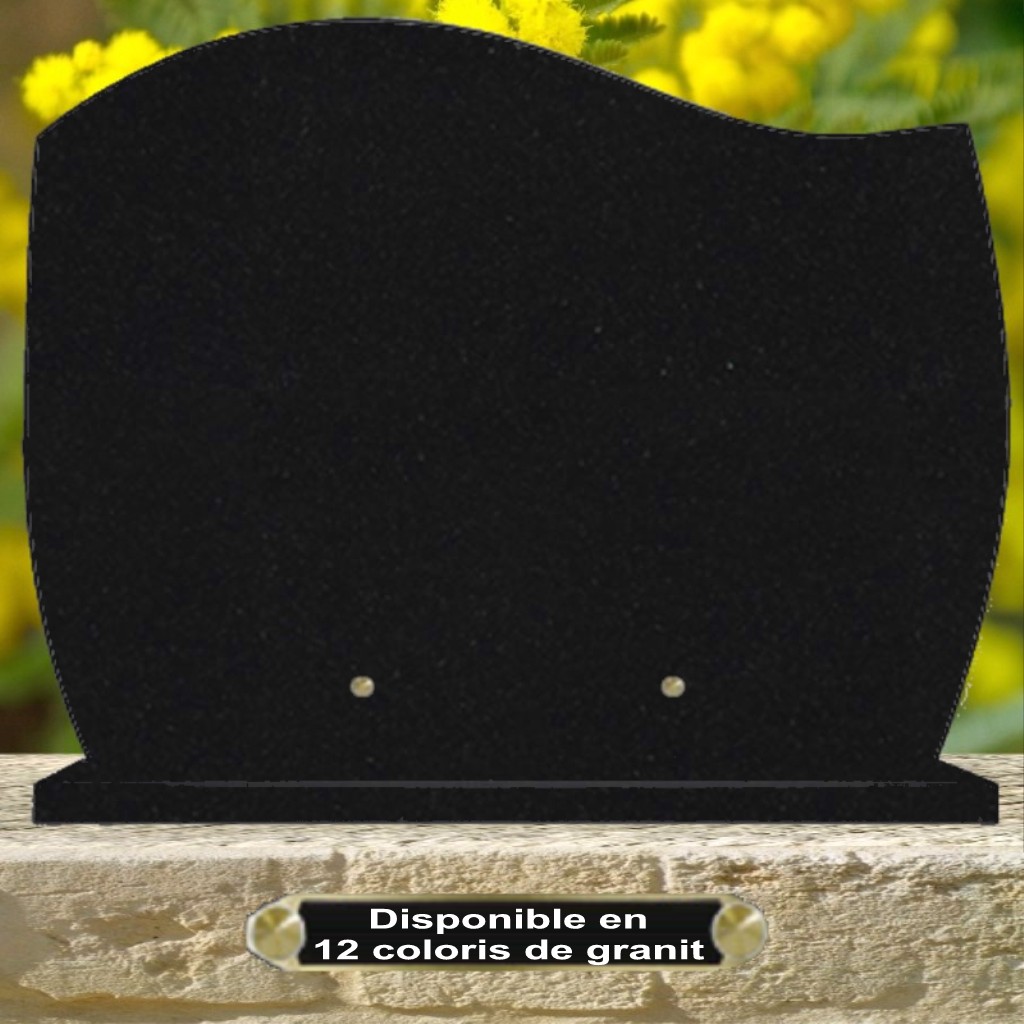 PLAQUE FUNERAIRE GRANIT SUR SOCLE CG 13.