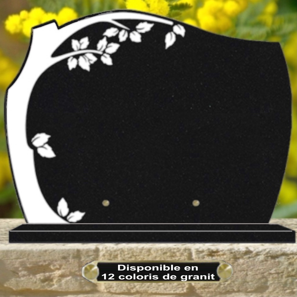 PLAQUE FUNERAIRE GRANIT SUR SOCLE CG18.