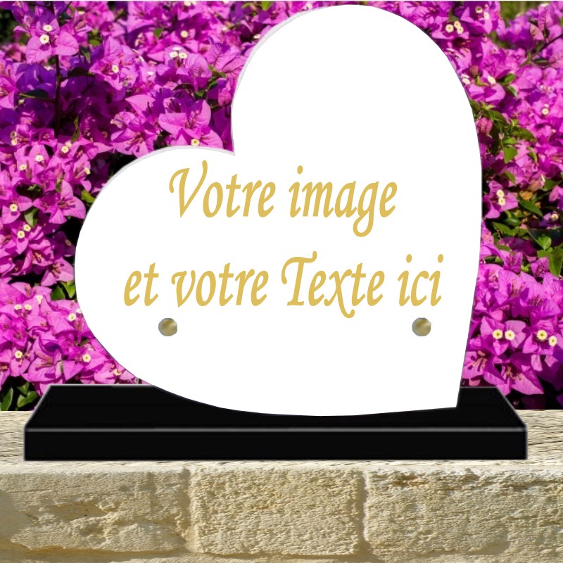 PLAQUE PLEXI COEUR PERSONNALISABLE PLAQUE FUNÉRAIRE PARIS