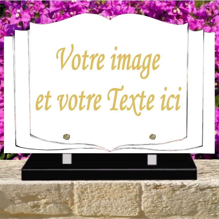 PLAQUE PLEXI LIVRE PERSONNALISABLE PLAQUE FUNÉRAIRE PARIS