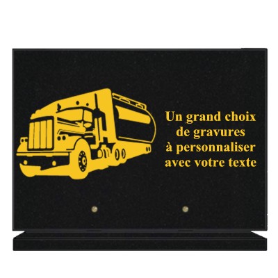 PLAQUE FUNÉRAIRE POIDS LOURDS