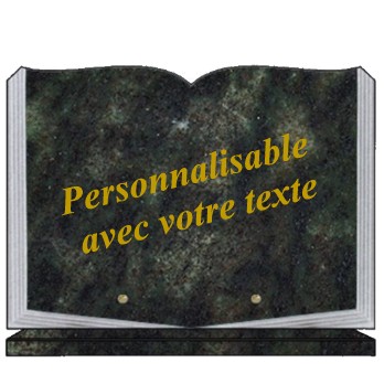 plaque funeraire livre ouvert granit personnalisable