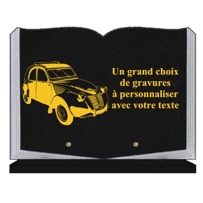 plaque funeraire granit voiture