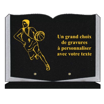 PLAQUE FUNÉRAIRE GRANIT SPORTS